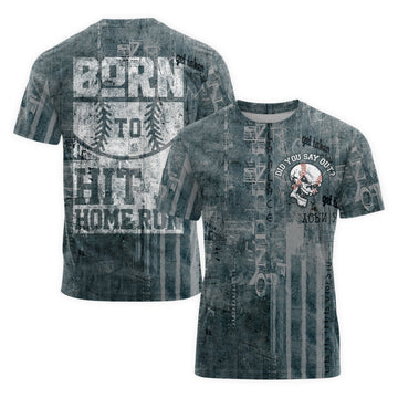 Born To Hit A Home Run All Over Print T-Shirt