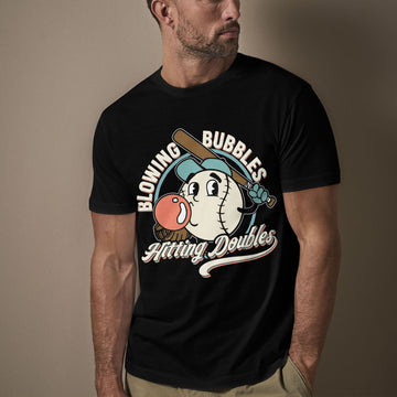 Blowing Bubbles Hitting Doubles Baseball T-Shirt