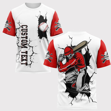 Custom Raglan All Over Print T-Shirt - Baseball Skeleton