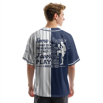 Custom Baseball Dad Jersey with Kids Name -Some People Have to Wait Their Entire Lives - Father's Day Shirt for Baseball Lover, Gift for Husband, New Father