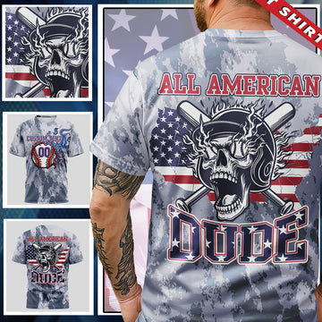 All American Dude Custom All Over Print 4th Of July T-Shirt