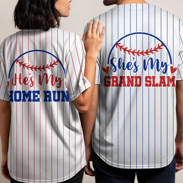 Home Run and Grand Slam - Custom Couple Baseball Jersey