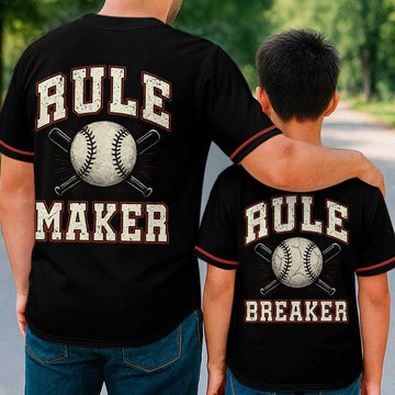 Rule Maker and Rule Breaker Duo - Custom Family Matching Baseball Jersey