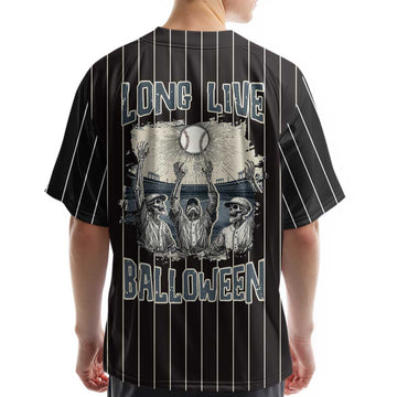 Long Live Halloween - Custom Black Halloween Baseball Jersey