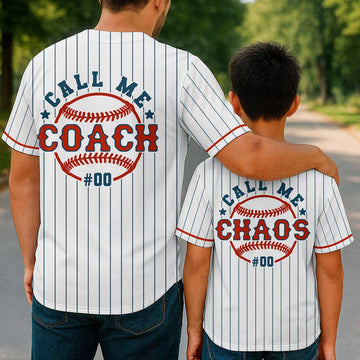 Coach and Chaos Duo - Custom Family Matching Baseball Jersey