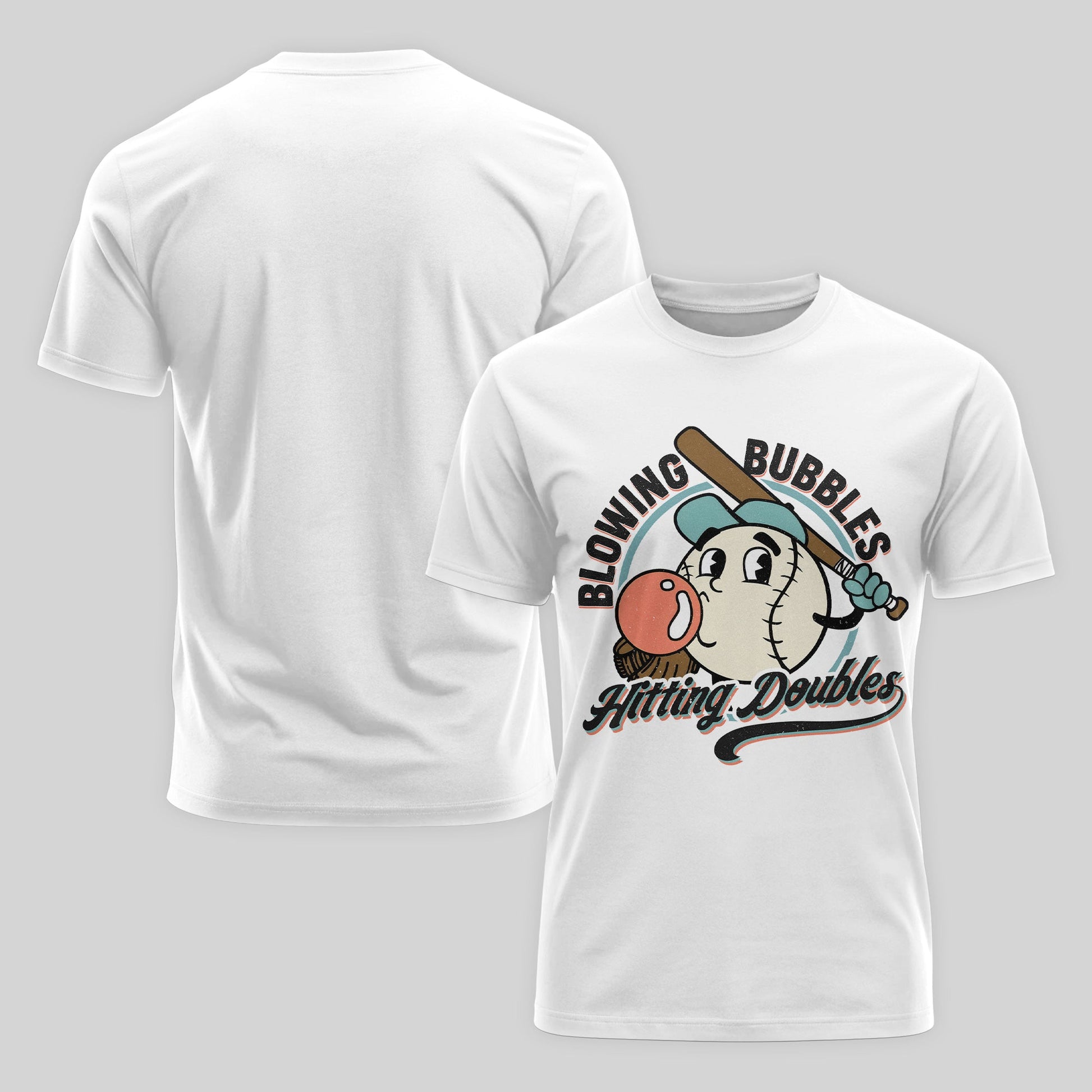 Blowing Bubbles Hitting Doubles Baseball T-Shirt