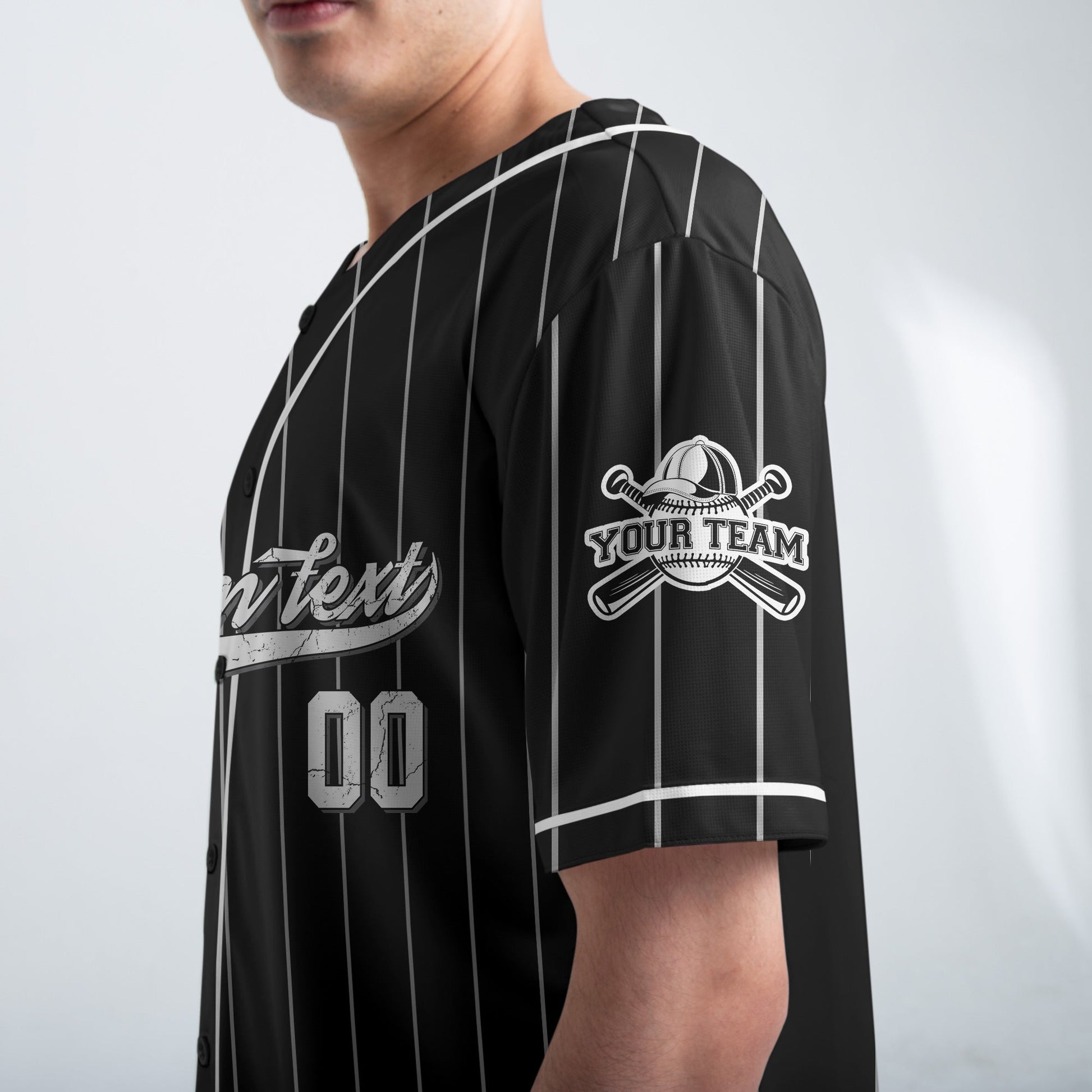 Trust Your Ability - Custom Black and White Stripes Baseball Jersey