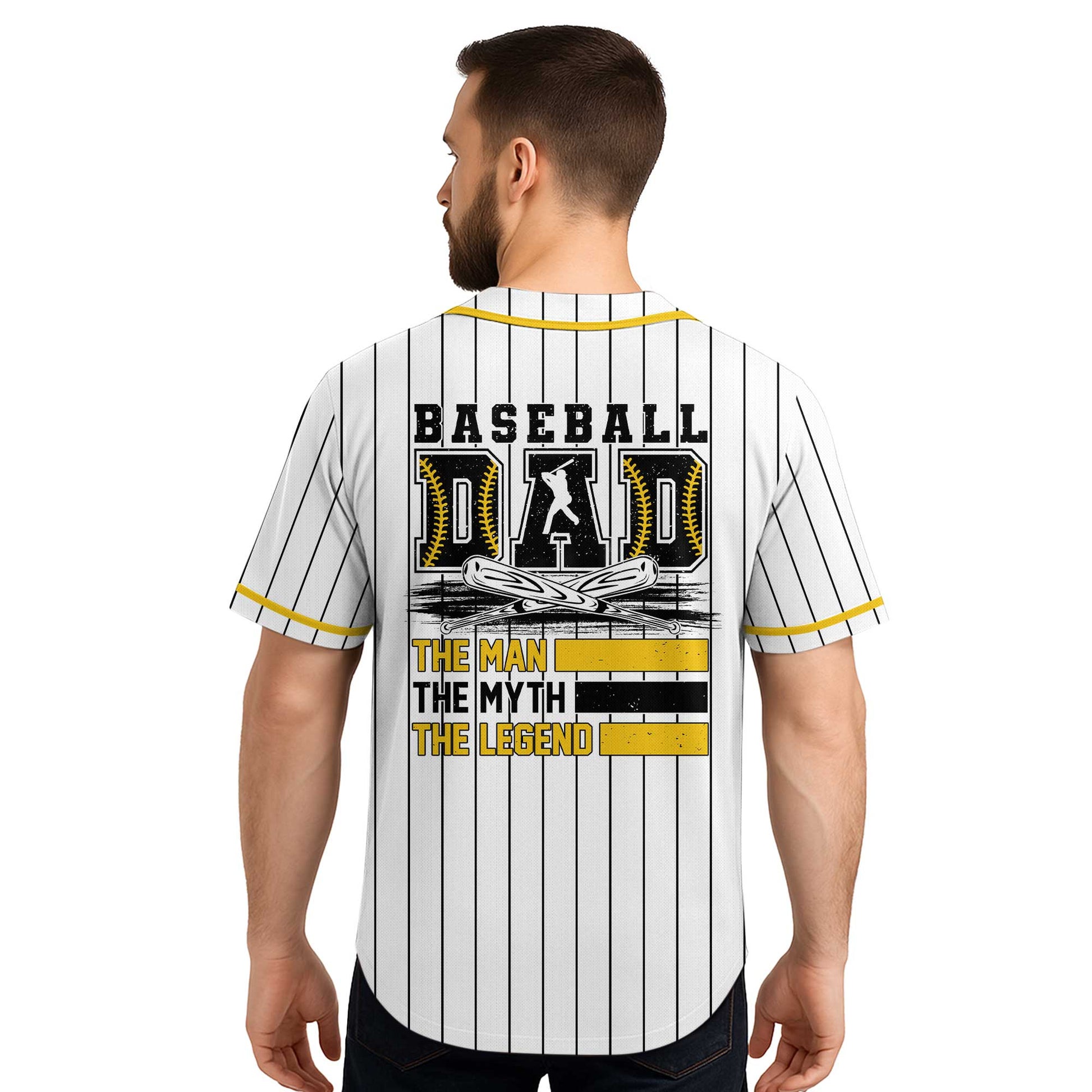 Custom Baseball Jersey - Baseball Dad The Men, The Myth, The Legend - Father's Day Shirt for Baseball Lover, Gift for Husband, New Father