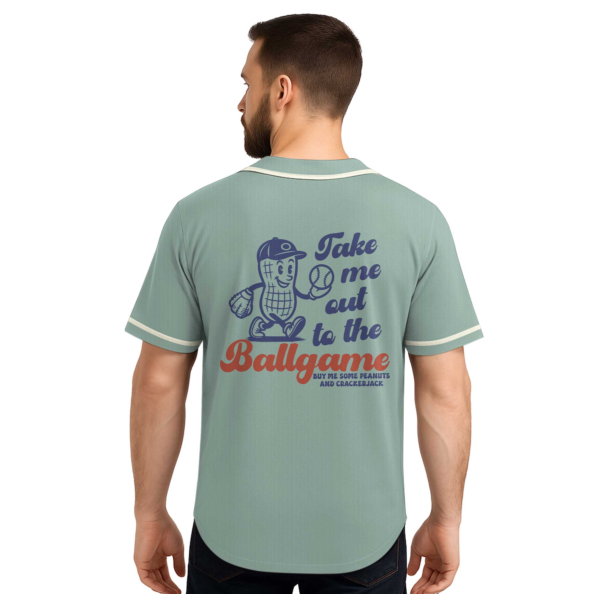 Custom Name Custom Number - Cream Retro Take Me Out To The Ball Game - Basbeall Jersey Lovers