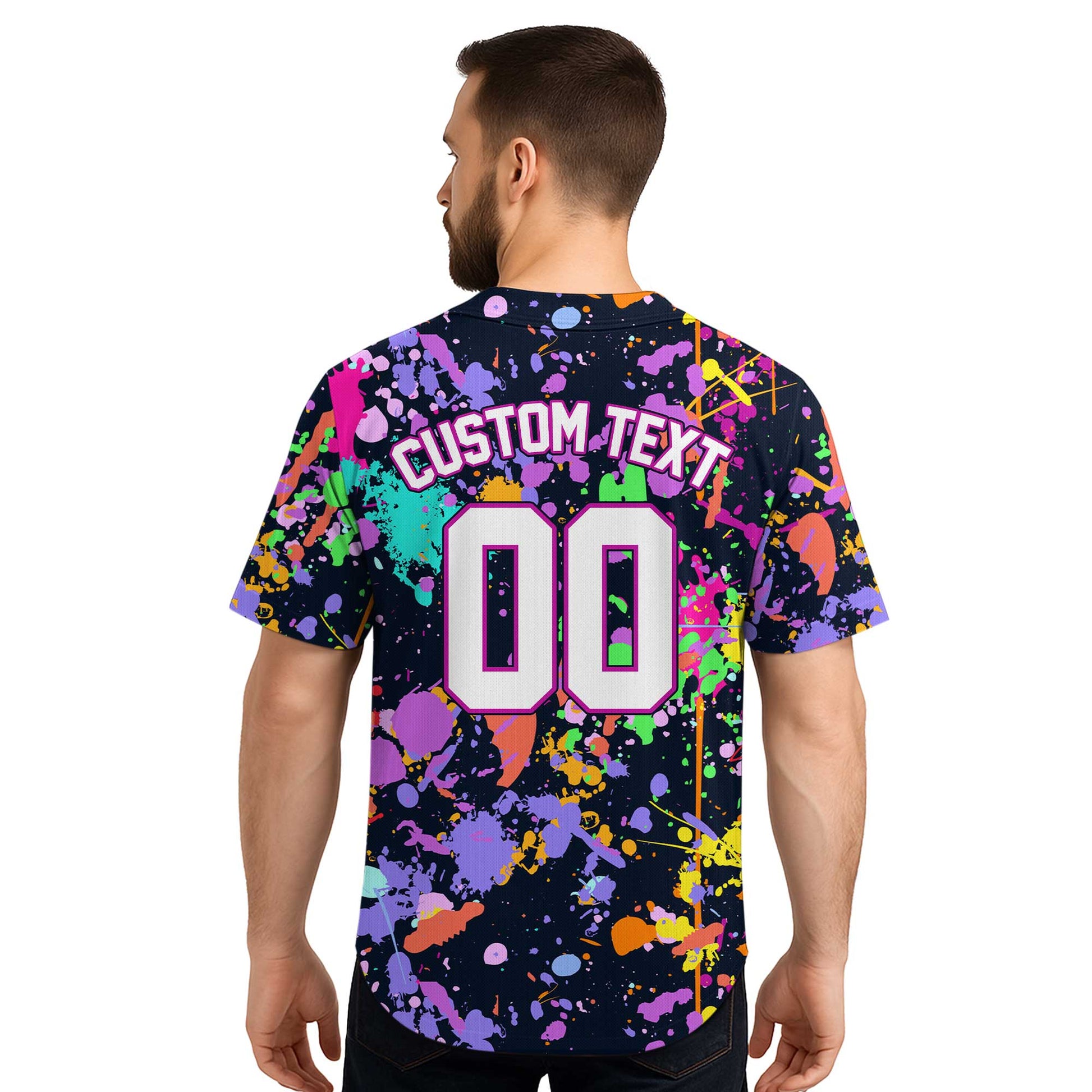 Custom Splashes Graffiti Painting Baseball Jersey