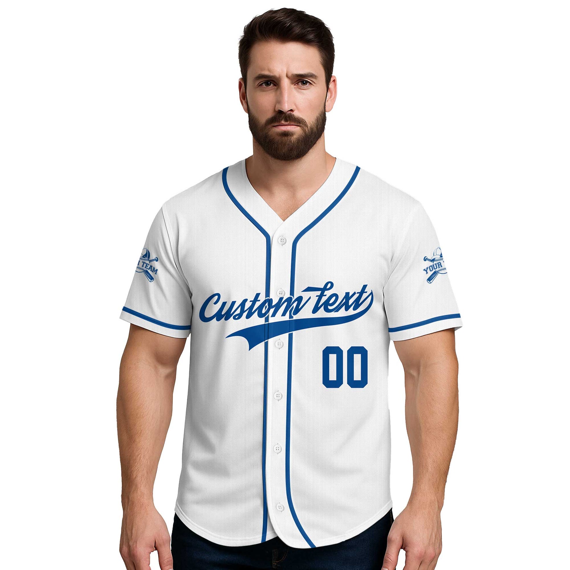 The Boys Are Playing - Custom White and Blue Baseball Jersey