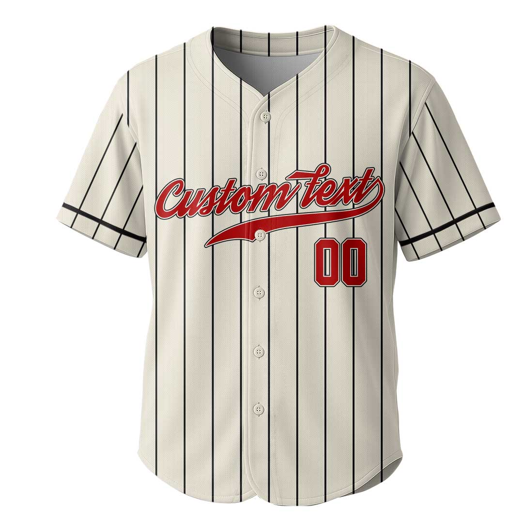 Stressed Blessed Baseball Obsessed - Custom Cream with Black Stripes Baseball Jersey
