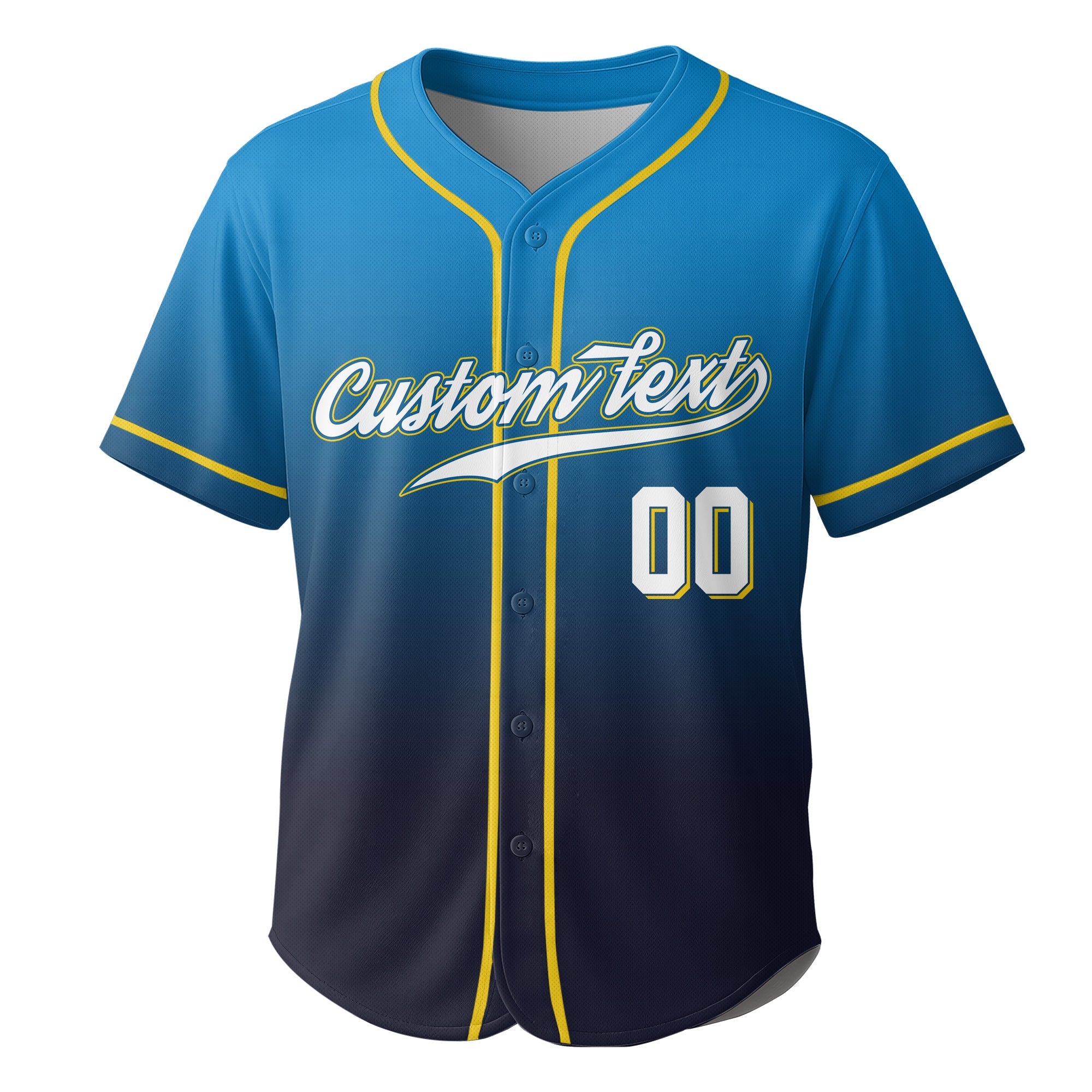 Double Slide - Custom Blue Black Gradient Baseball Jersey