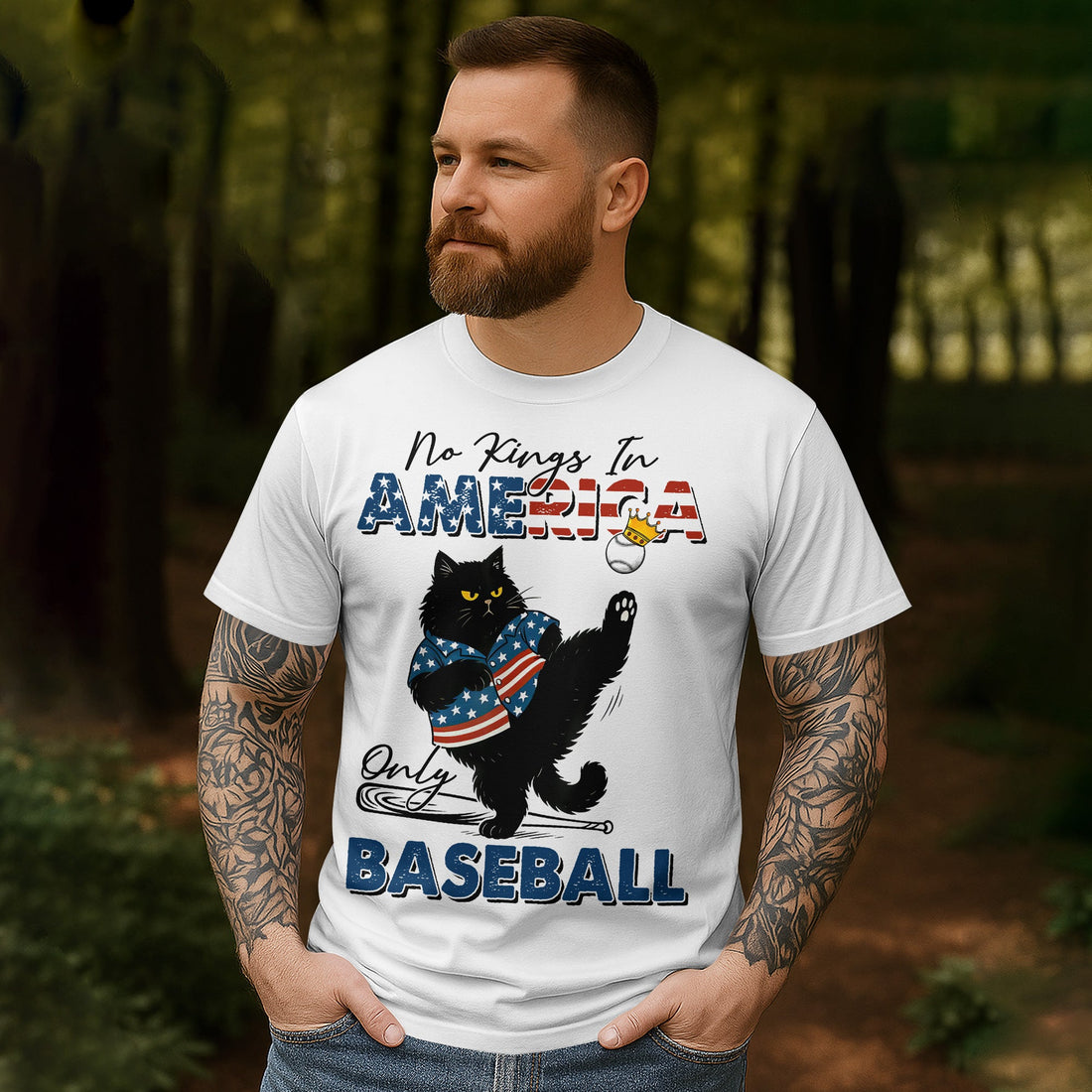 No Kings In America, Only Baseball Funny Baseball Meme T-Shirt, Patriotic Shirt, Baseball Liberty Shirt, Social Justice Shirt