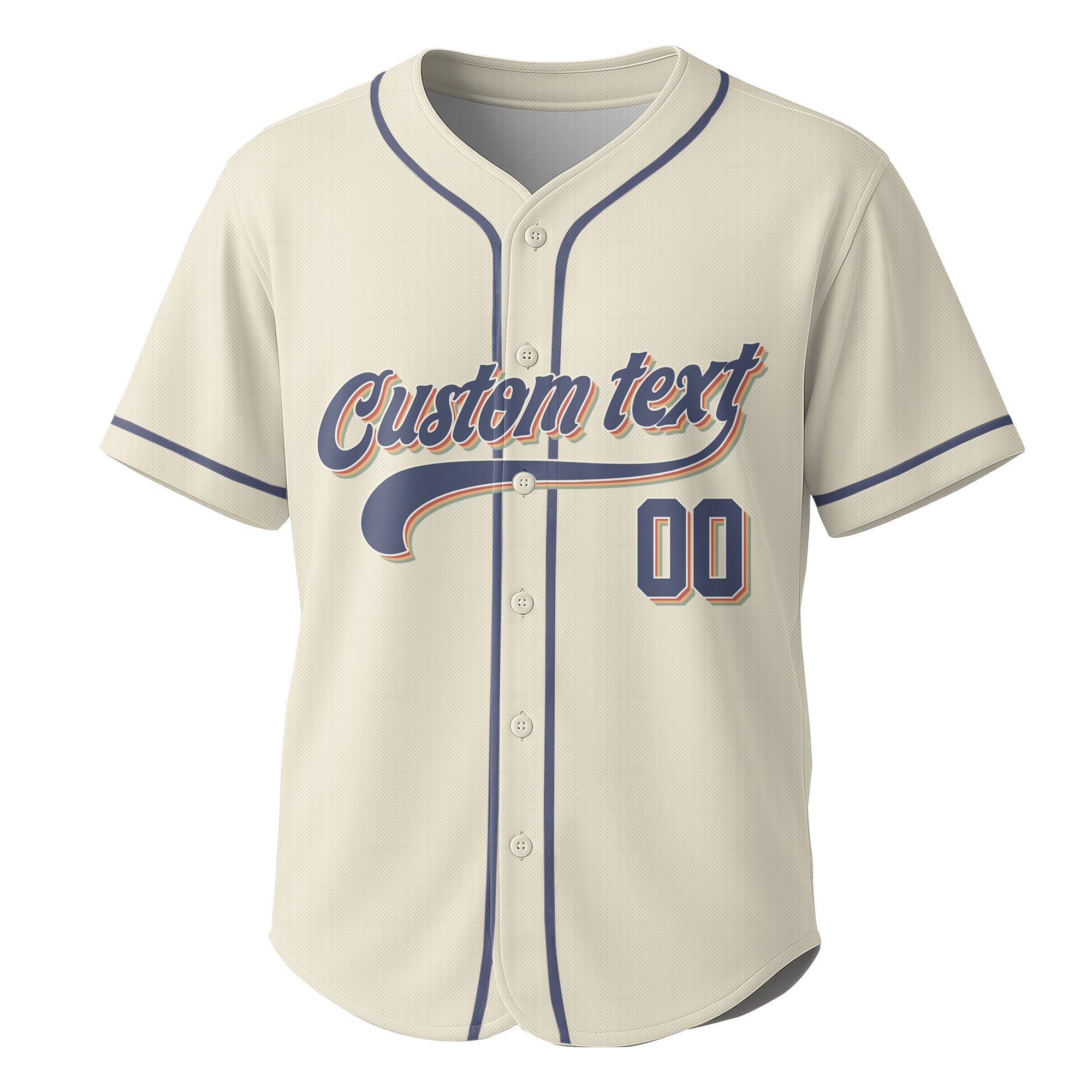 Take Me Out To The Ball Game - Custom Cream Navy Retro Baseball Jersey