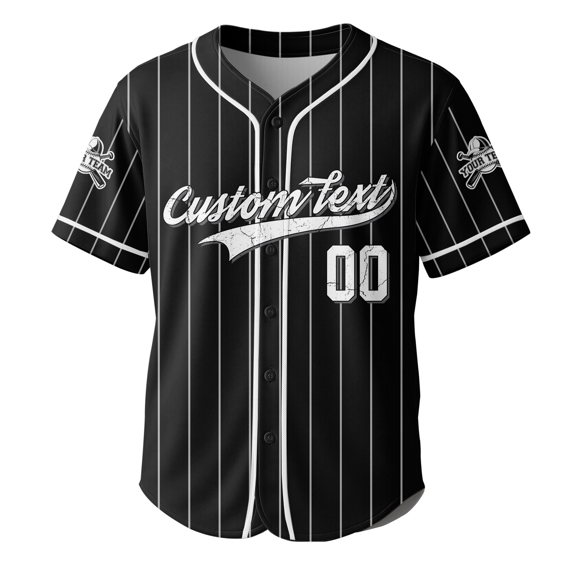 Trust Your Ability - Custom Black and White Stripes Baseball Jersey