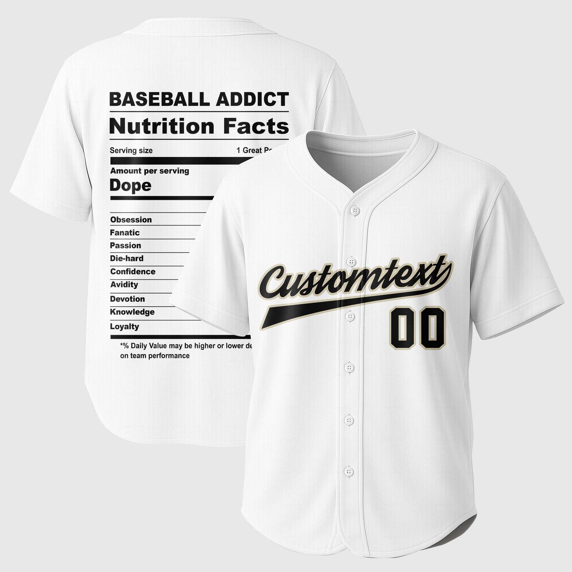 Baseball Lover Facts - Custom Red and White Stripes Baseball Jersey