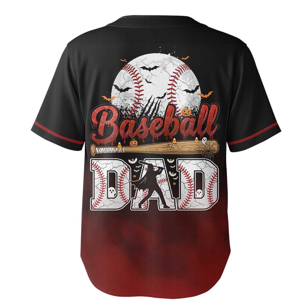 Baseball Dad - Custom Black Halloween Baseball Jersey