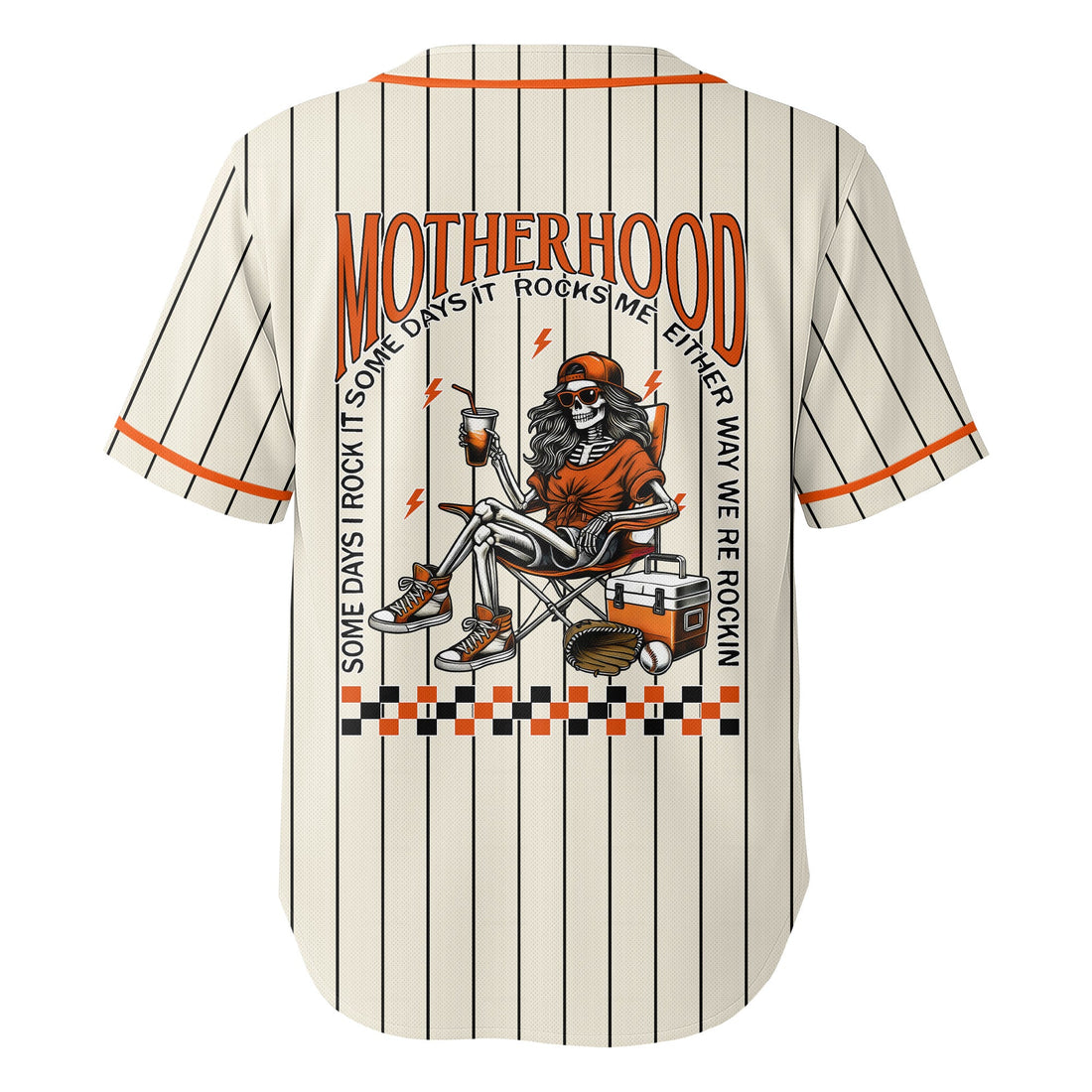 Motherhood Rock It Together - Custom Cream Orange Baseball Jersey