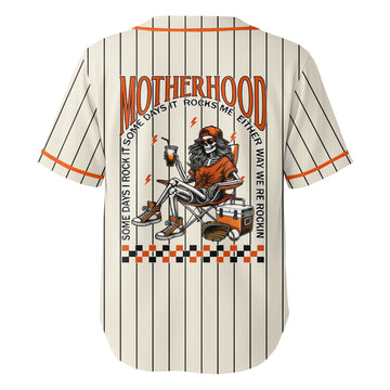 Motherhood Rock It Together - Custom Cream Orange Baseball Jersey