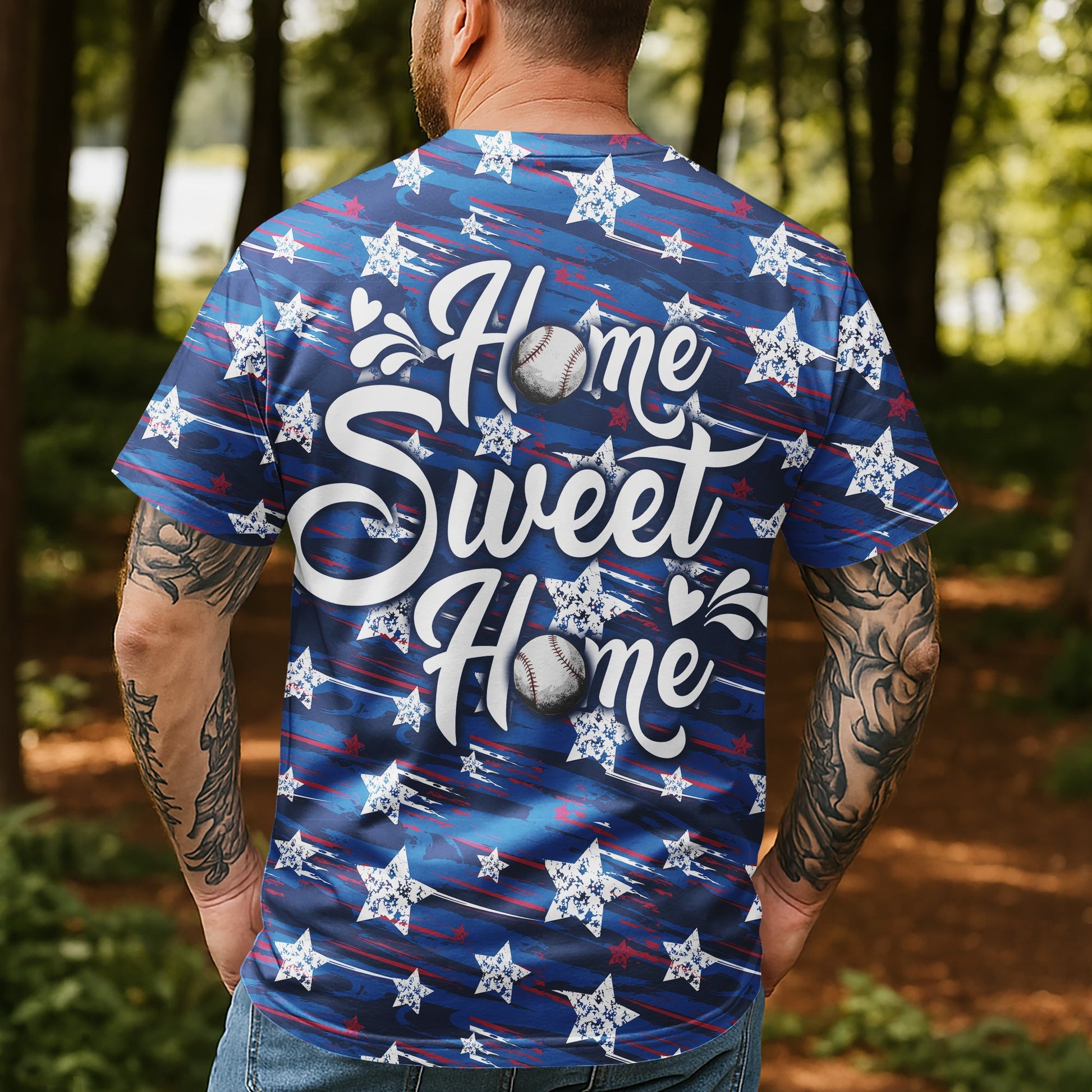 Home Sweet Home All Over Print Baseball T-Shirt