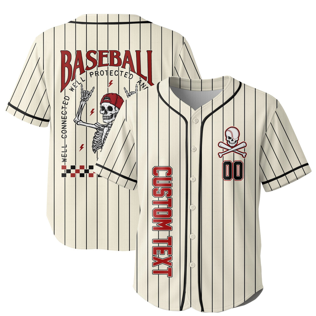 WELL RESPECTED - Custom Black White Cream Baseball Jersey
