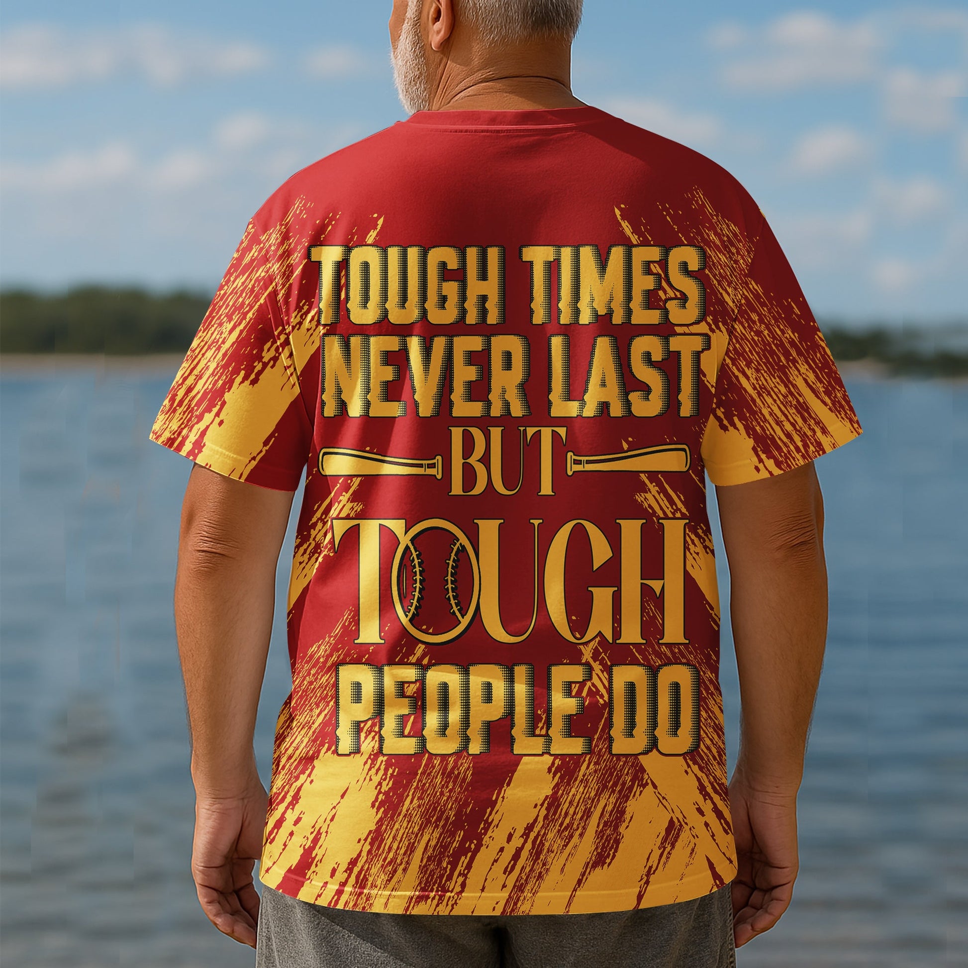 Tough People Never Fall Custom All Over Print Baseball T-Shirt