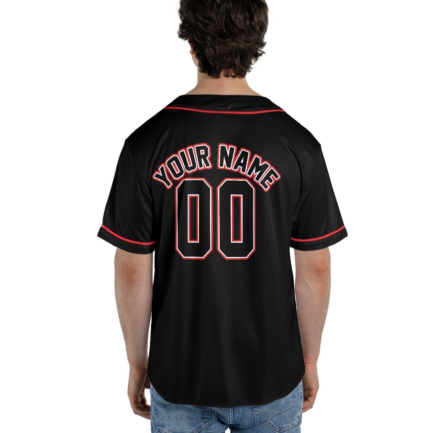 Midnight Flame – Custom Name & Logo Baseball Jersey