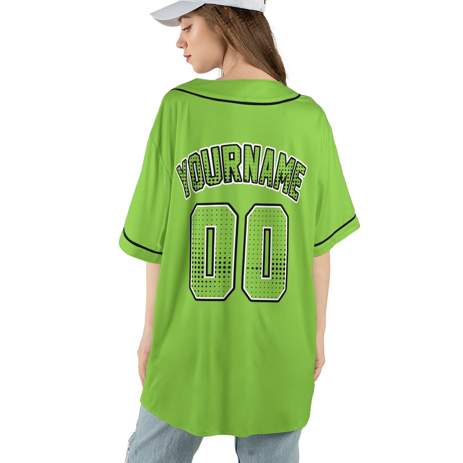 Custom Baseball Jersey – Neon Lime Pop Background