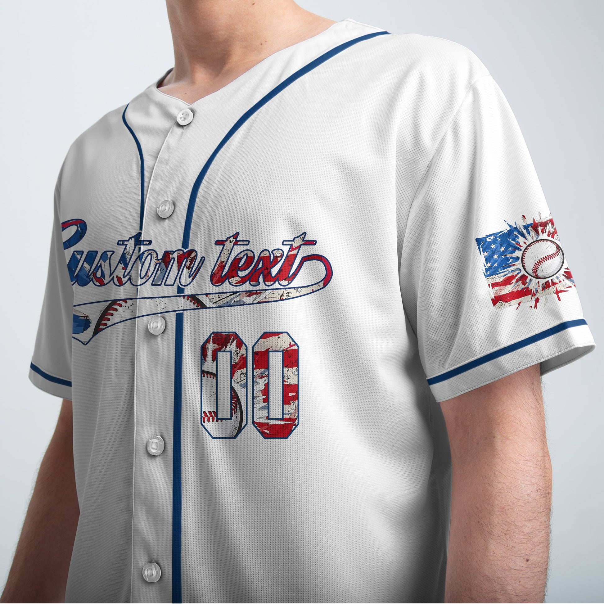 USA PROUD - Custom Fourth Of July Baseball Jersey