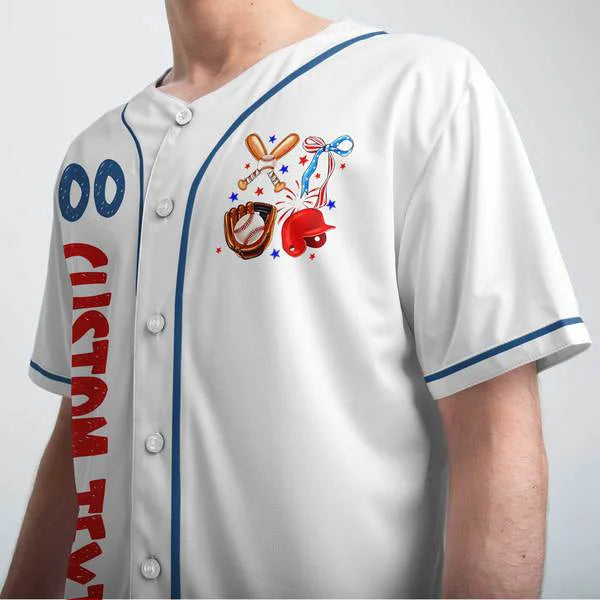 Chill out the Fourth - Custom Baseball Jersey - 4th of July Independence Day Jersey