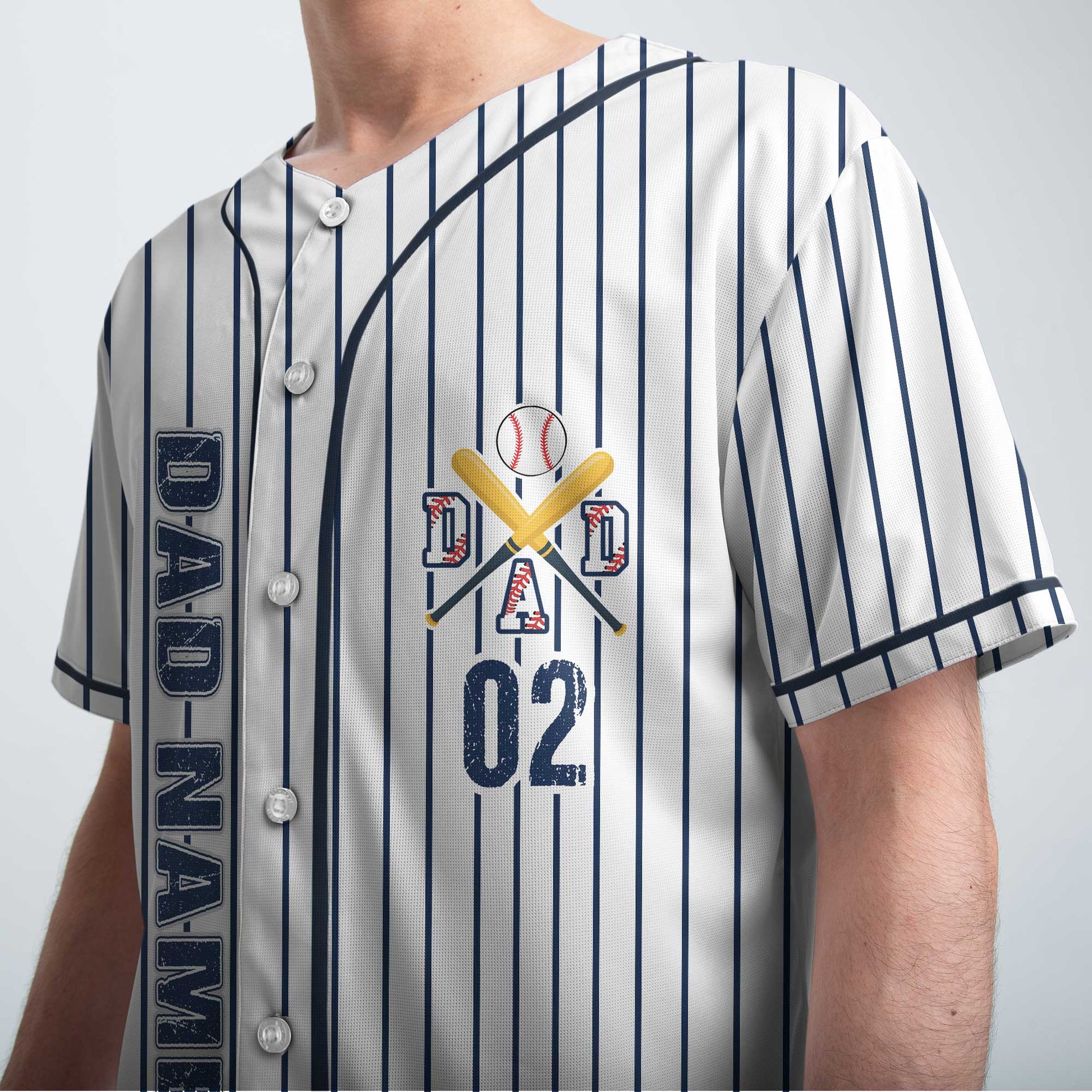 Custom Baseball Dad Jersey with Kids Name - Father's Day Shirt for Baseball Lover, Gift for Husband, New Father