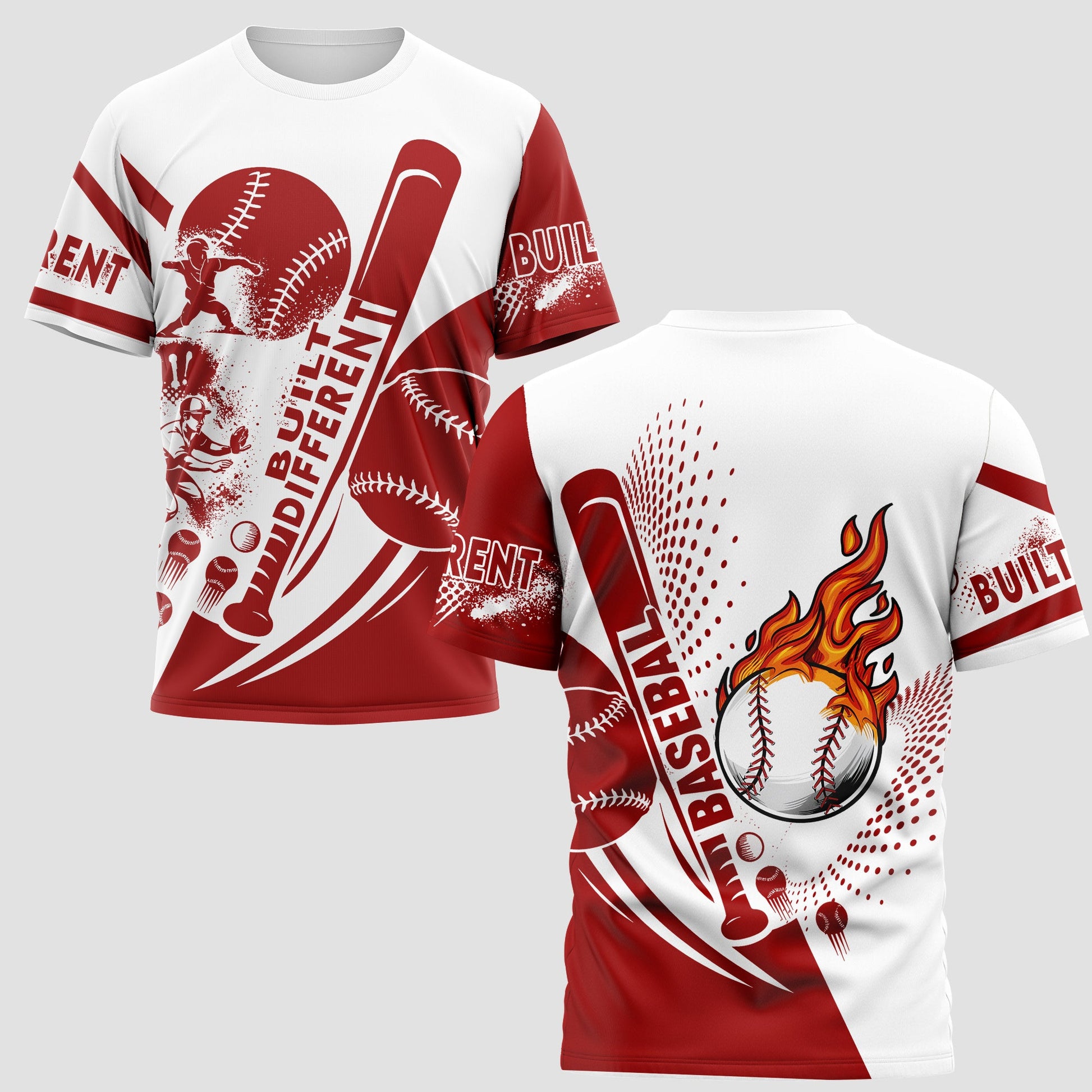 Built Different All Over Print Baseball T-Shirt