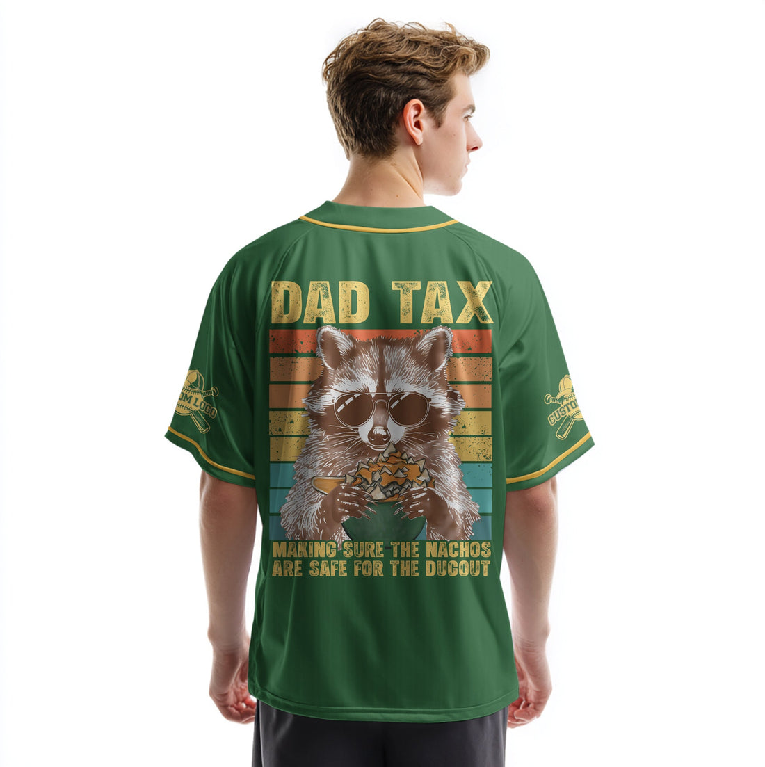 Baseball Dad Tax - Custom Green Yellow Baseball Jersey