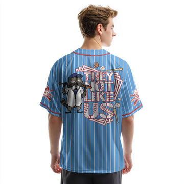 They Not Like Us - Custom Blue Red Baseball Jersey