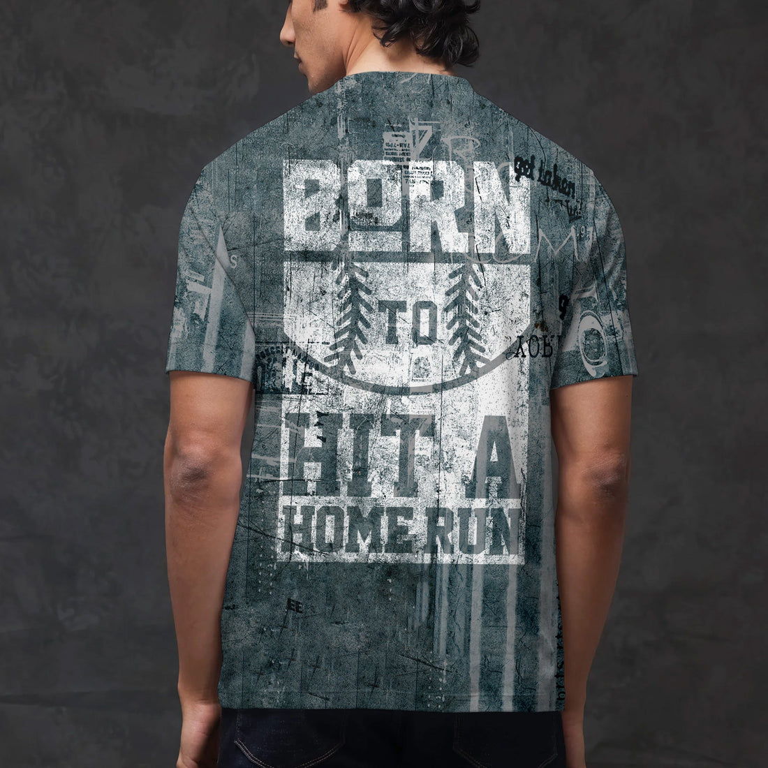 Born To Hit A Home Run All Over Print T-Shirt