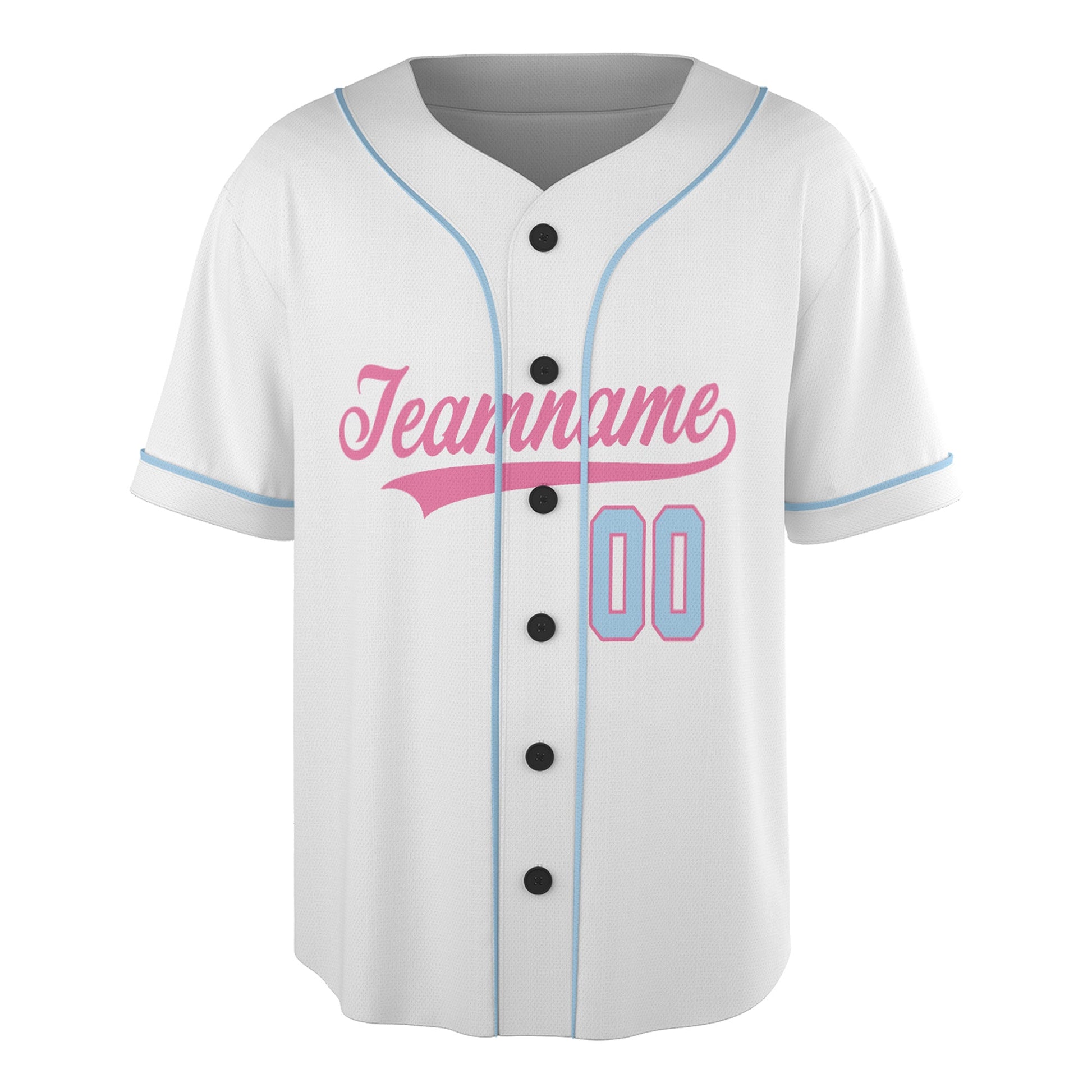 Baseball Jersey – Candy Cool – White & Pastel Pink/Blue