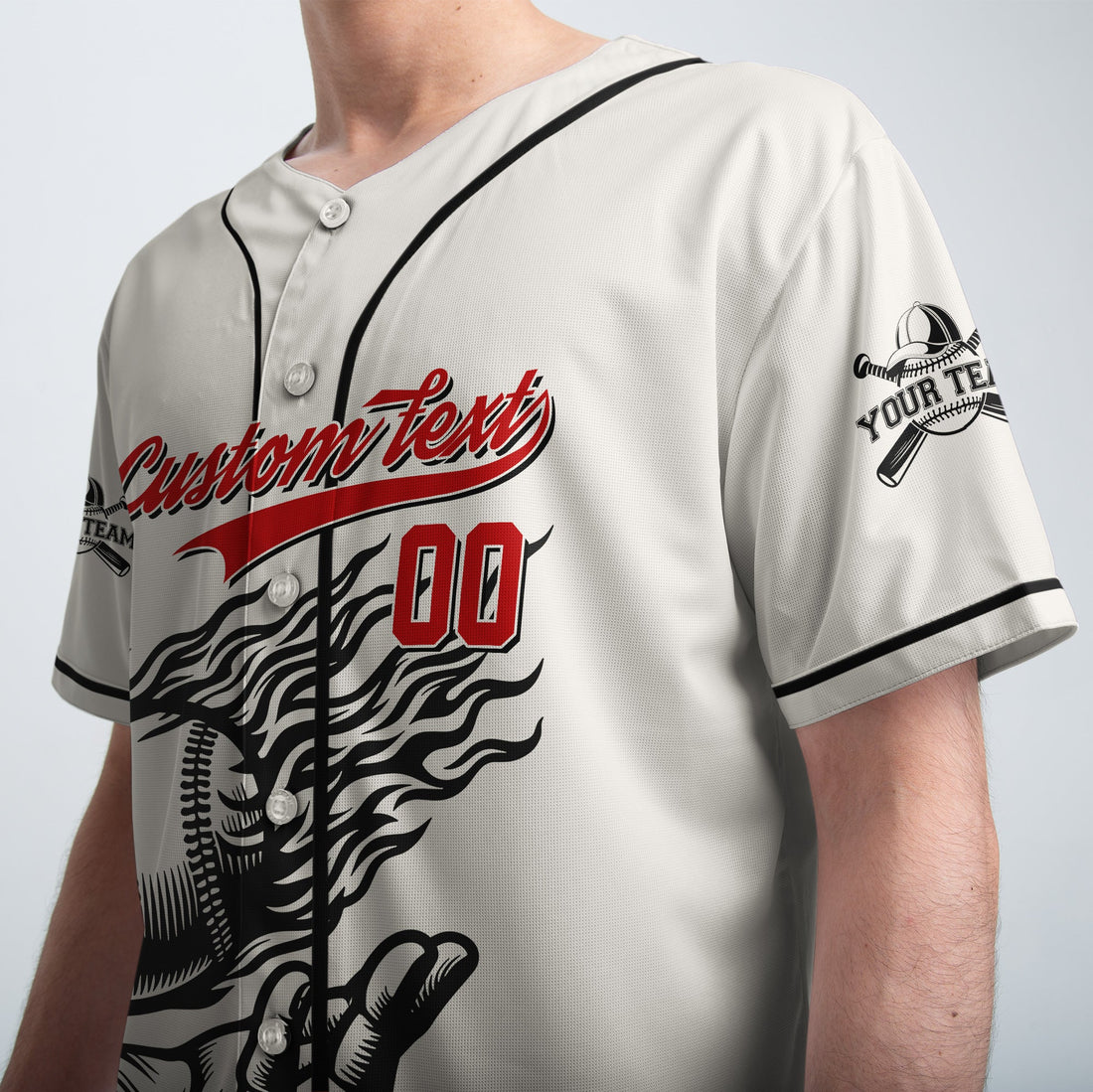 God Fights For Me - Custom Cream Baseball Jersey