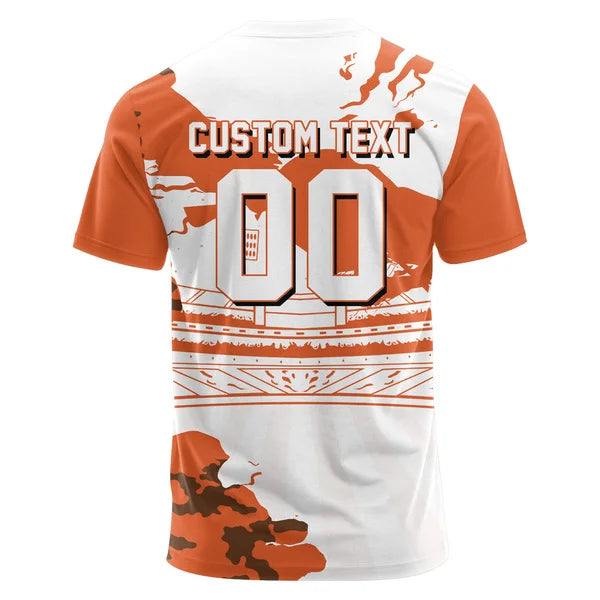 White And Orange Custom Baseball T-Shirts For Men, Baseball Shirt - All Over Print