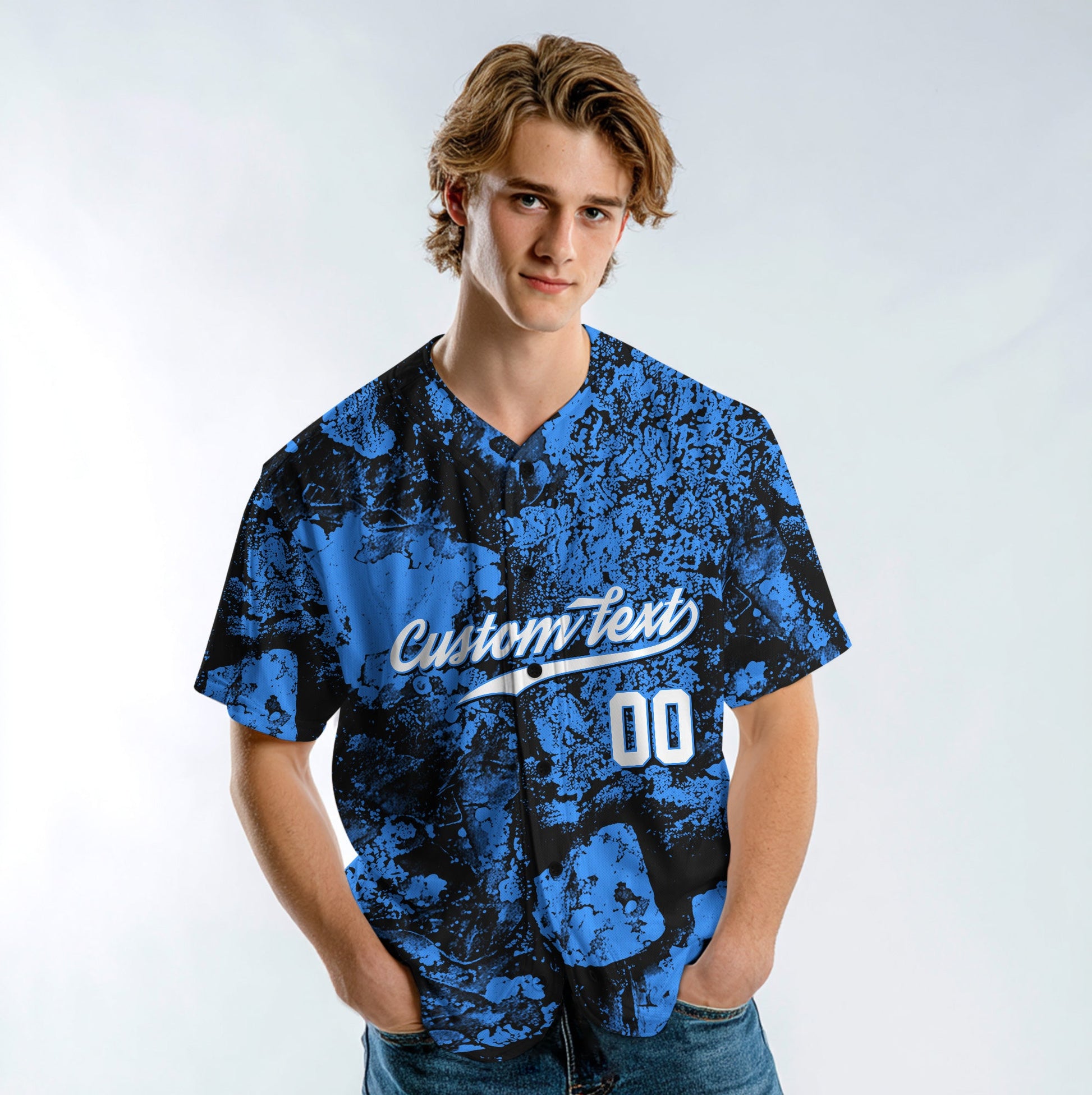 Custom Moss Rock Growth 3D Pattern Baseball Jersey