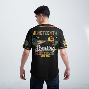 Custom Juneteenth Baseball Jersey - Juneteenth Breaking Every Chain
