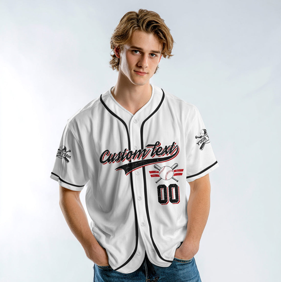 Can I Get A Double With A Side Of RBIs - Custom Cream White Baseball Jersey