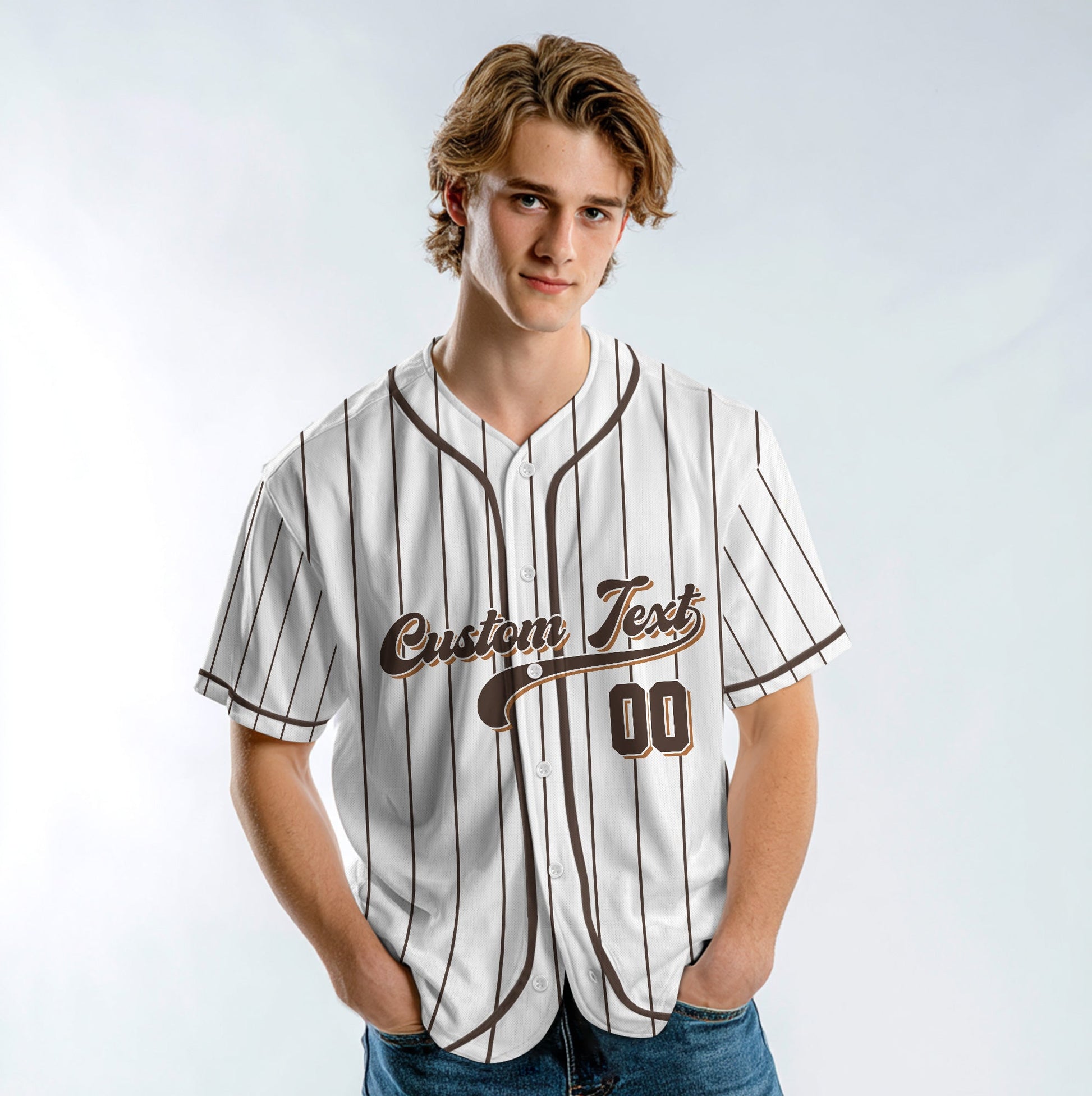 I'm Not Old I'm Classic - Custom White and Brown Stripes Baseball Jersey