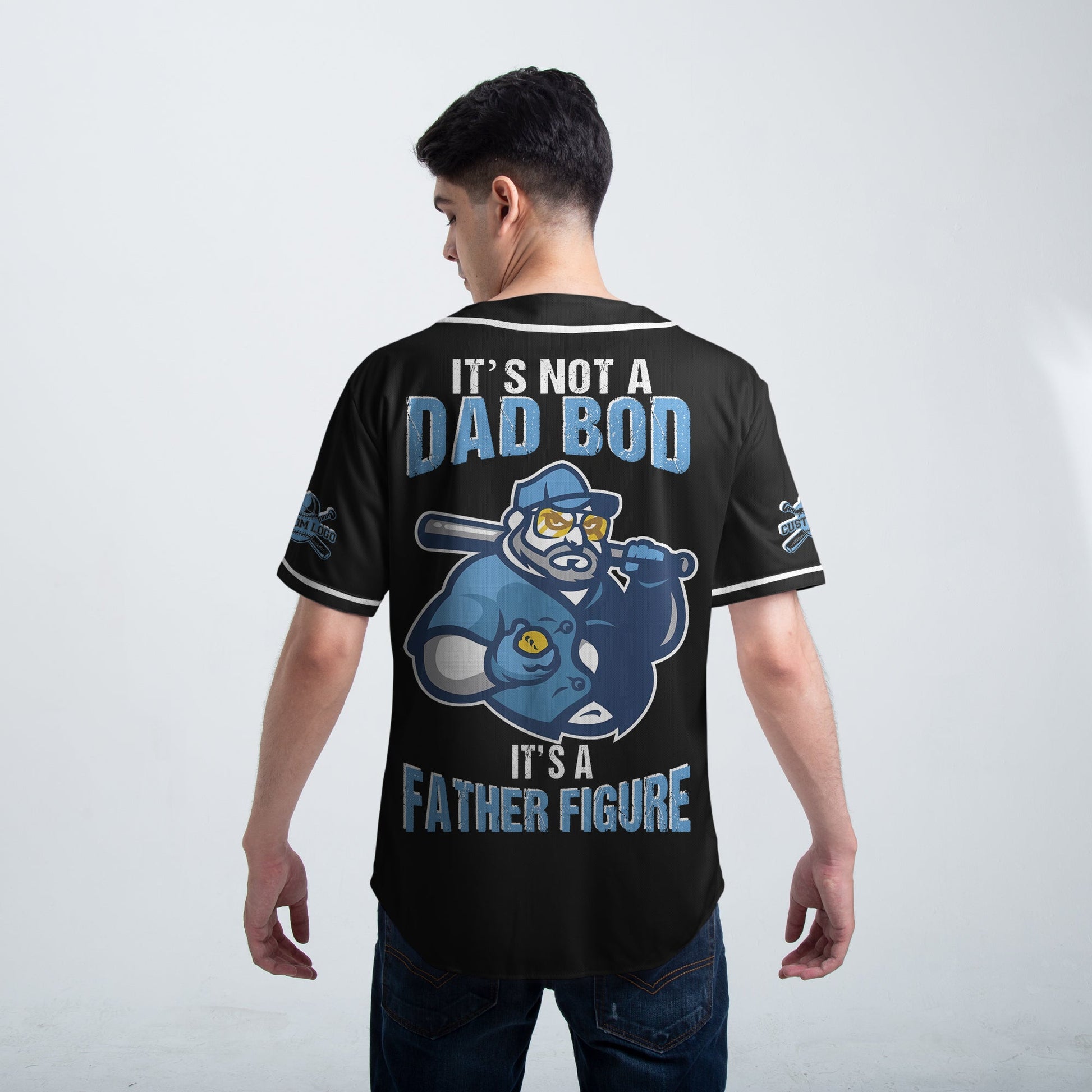 It's Not A Dad Bod It's A Father Figure - Custom Black Baseball Jersey