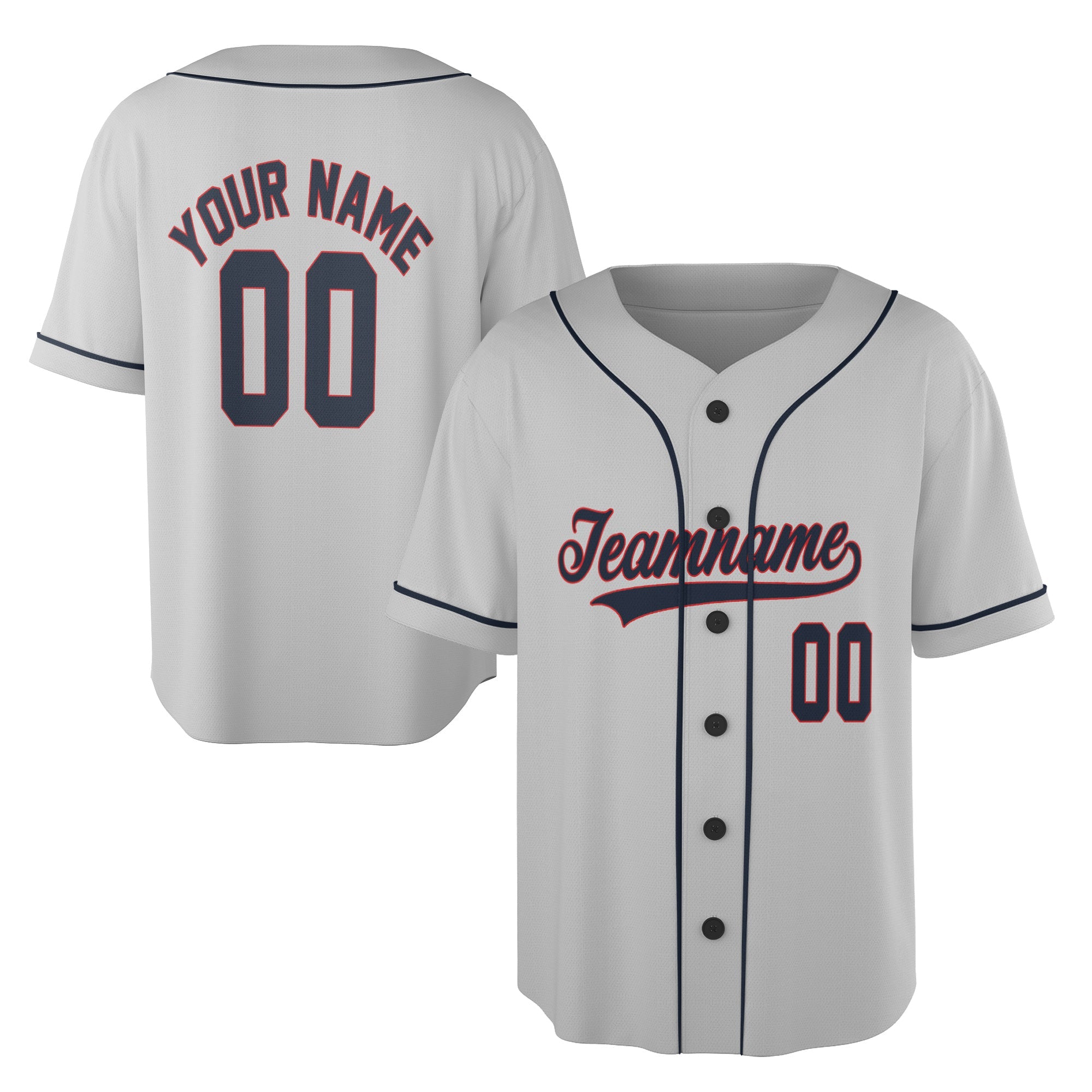 Steel Navy – Custom Name & Logo Baseball Jersey