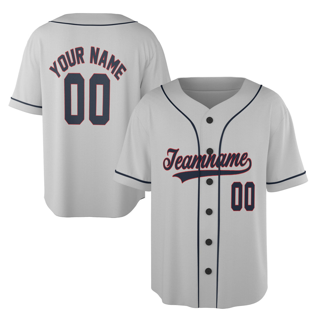 Steel Navy – Custom Name & Logo Baseball Jersey