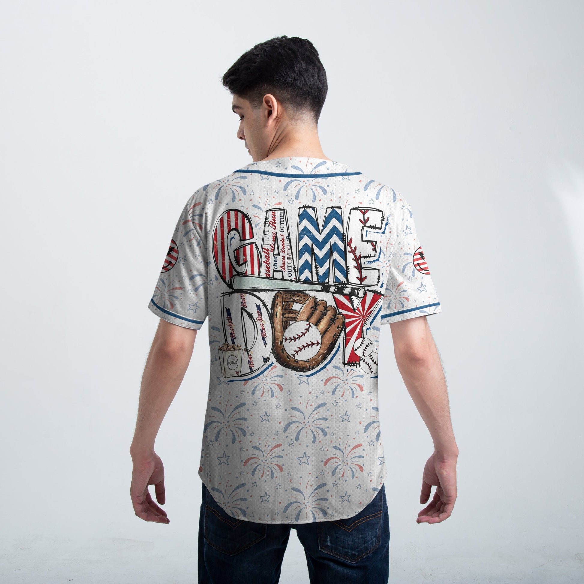 Game Day - Custom Fourth Of July Baseball Jersey