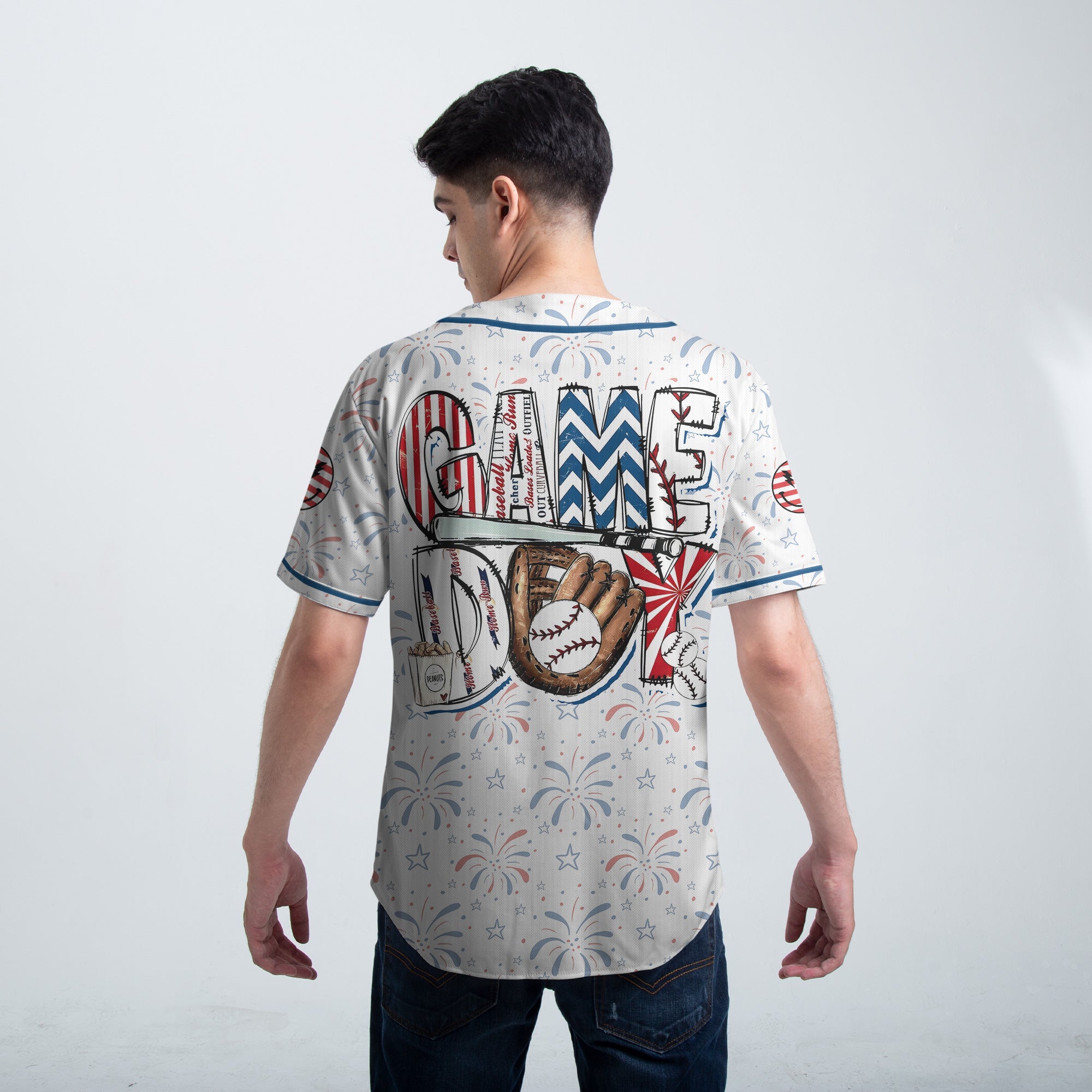 Game Day - Custom Fourth Of July Baseball Jersey