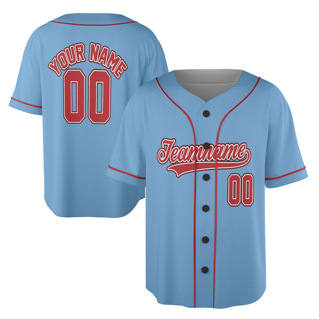 Skyfire Red – Custom Name & Logo Baseball Jersey