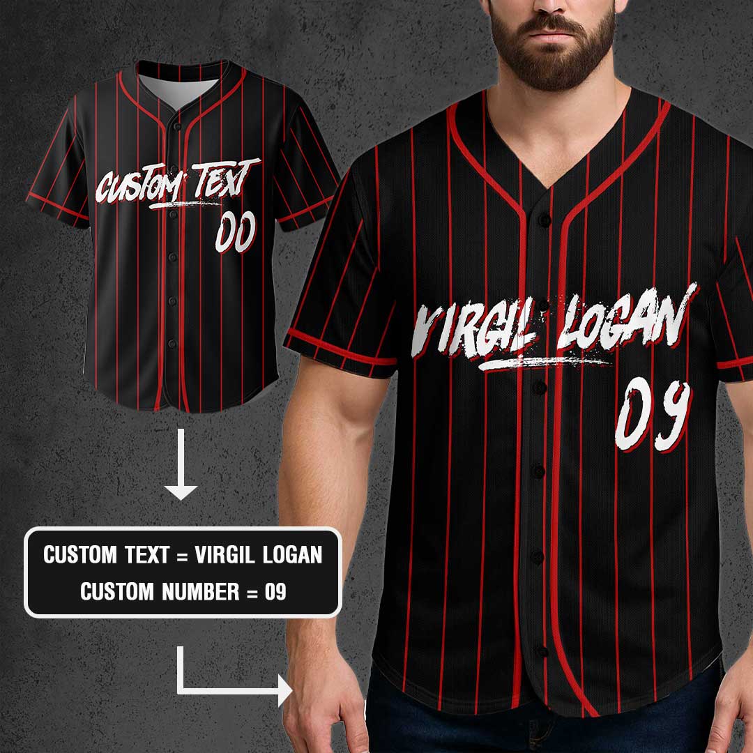 Trust No One - Custom Black Red Baseball Jersey